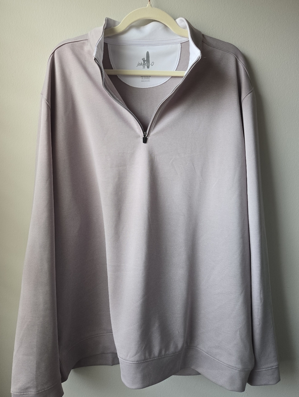 johnnie-O Men's Light Gray/Taupe Quarter-Zip Sweater